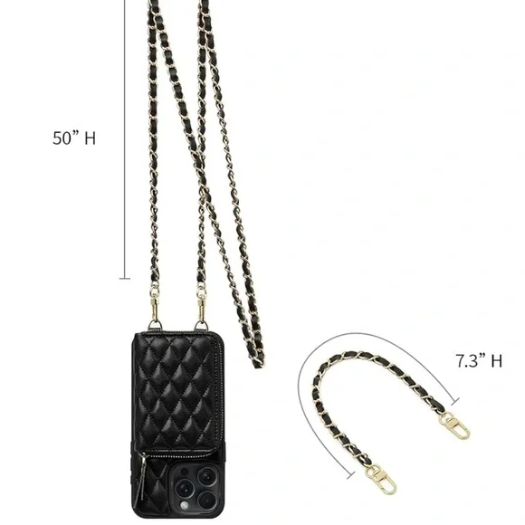 iPhone 13 Pro Max Purse Wallet Holder Crossbody Wristlet - Picture 6 of 7